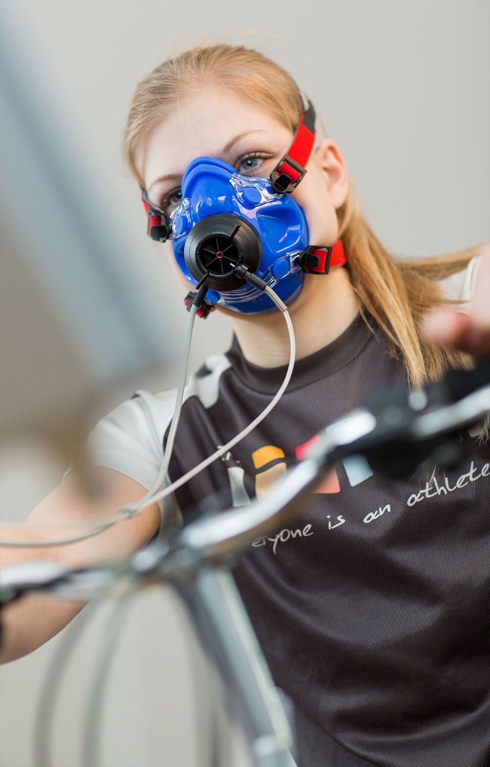 Lady with mask doing exercise